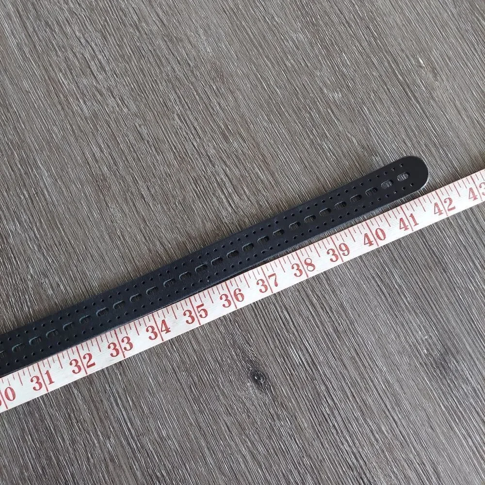 Black Perforated Leather Belt Medium/Large